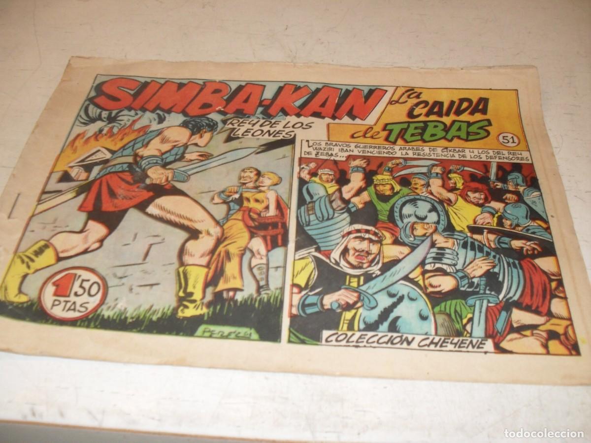 Tebeos: (ORIGINAL)SIMBA-KAN,REY DE LOS LEONES N&ordm; 51,LA CAIDA DE TEBAS,DE 60.EDITA MARCO,1961