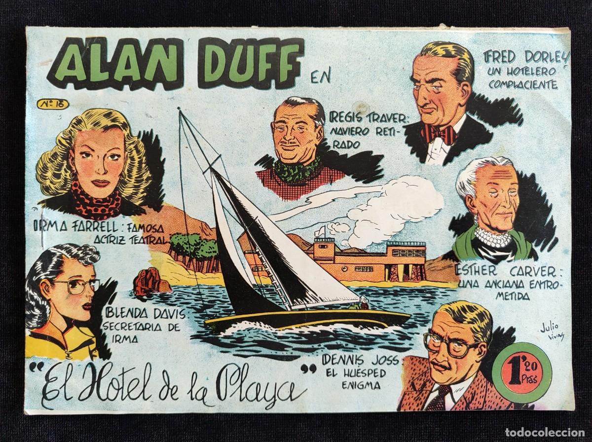 Tebeos: ALAN DUFF, EL HOTEL DE LA PLAYA, N&ordm; 16. TEXTO Y DIBUJOS JULIO VIVAS. ED. MARCO, 1952. ORIGINAL