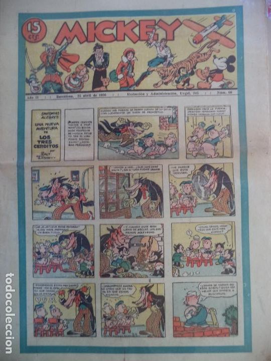Tebeos: MICKEY N&ordm; 60 25 DE ABRIL DE 1936 - Foto 1