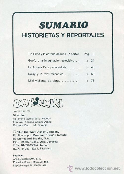 Tebeos: DON MIKI - N&ordm; 596 - MONTENA - 1988 - Foto 2