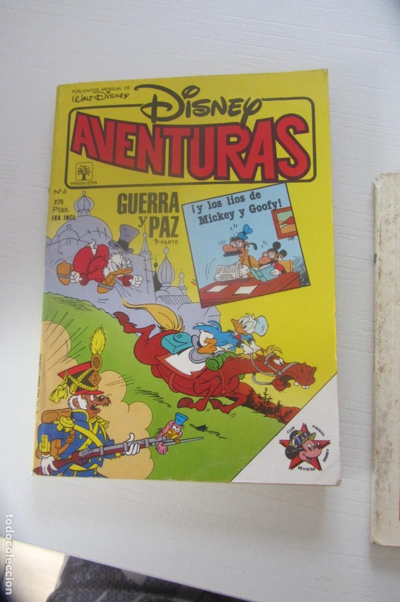 Tebeos: DISNEY AVENTURAS N&ordm; 6. WALT DISNEY. MONTENA 1990. GUERRA Y PAZ DONALD, T&Iacute;O GILITO arx345
