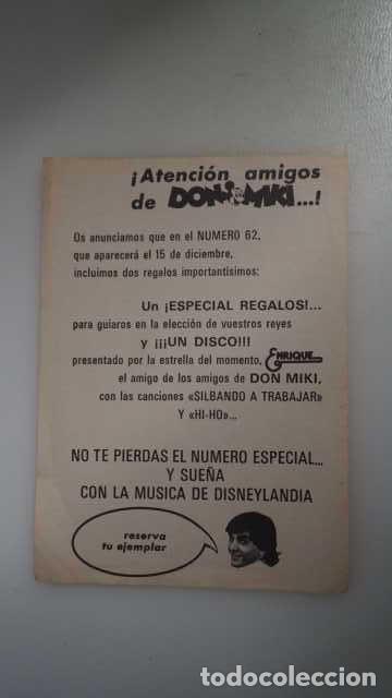 Tebeos: DON MIKI PROPAGANDA INFORMATIVA, ( EDIBELSA, MONTENA, MONDIBERICA, MONDADORI, PRIMAVERA ).