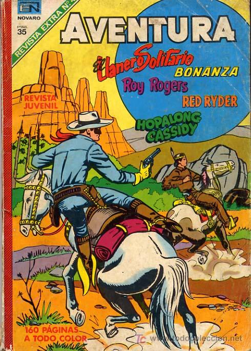 Tebeos: AVENTURA- EXTRA N&ordm; 4- EL LLANERO-BONANZA-ROY ROGERS-REDRYDER-HOPALON CASSDY-1968-160-PAGCAJAj153