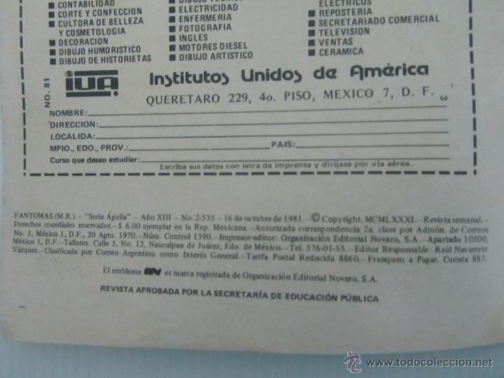 Tebeos: 1981 FANTOMAS LA AMENAZA ELEGANTE 2-535 EL IMPLACABLE COMIC CONSERVADO - Foto 5