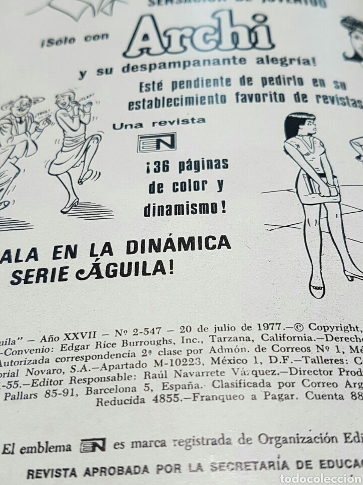 Tebeos: TARZAN DE LOS MONOS - EL ESCORPI&Oacute;N DE ORO - NOVARO - Foto 2