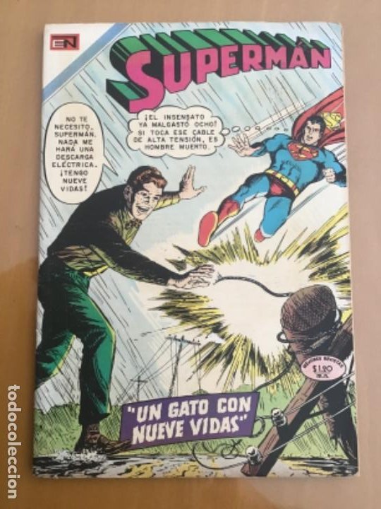 SUPERMAN, Nº 785. NOVARO, 1970. UN GATO CON NUEVE VIDAS (Tebeos y Comics - Novaro - Superman)
