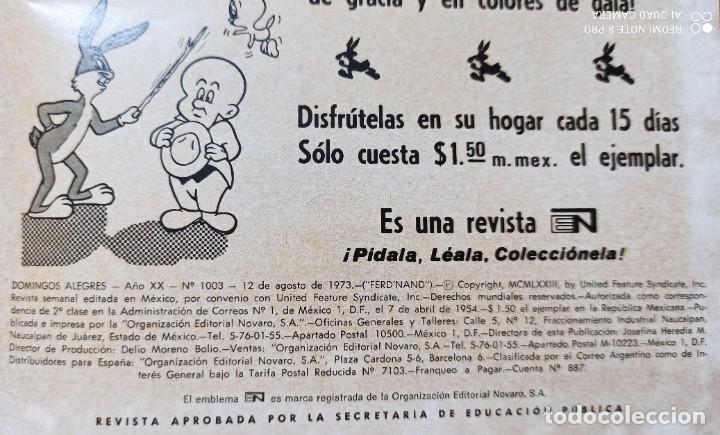 Tebeos: DOMINGOS ALEGRES FERDNAND - EDITORIAL NOVARO 1954 BUEN ESTADO. - Foto 4