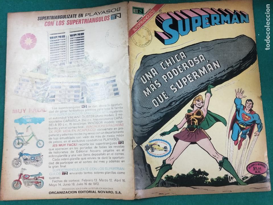 Tebeos: SUPERMAN N&ordm; 850. EDITORIAL NOVARO 1972. - Foto 1