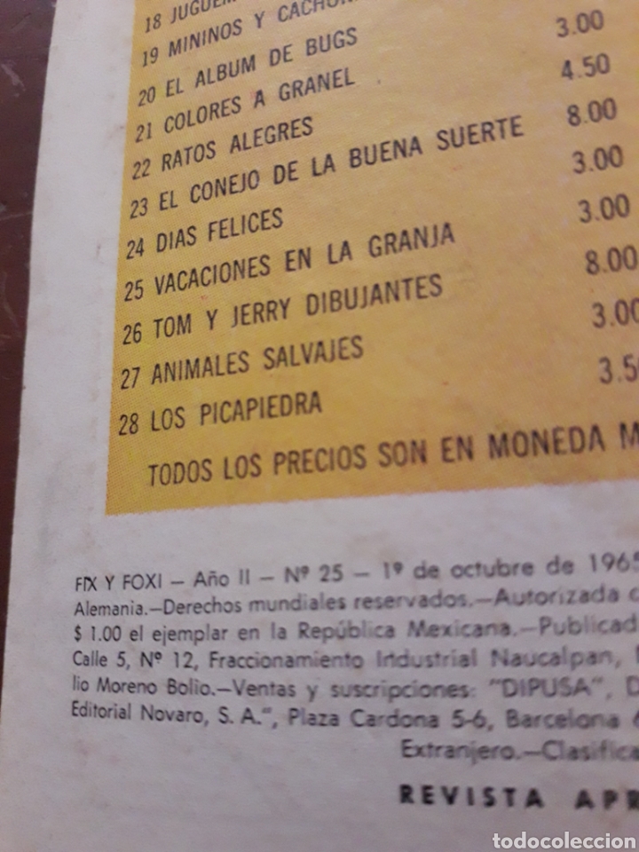 Tebeos: Fix y Foxi num 25. Ed Novaro. Texto en portada - Foto 3