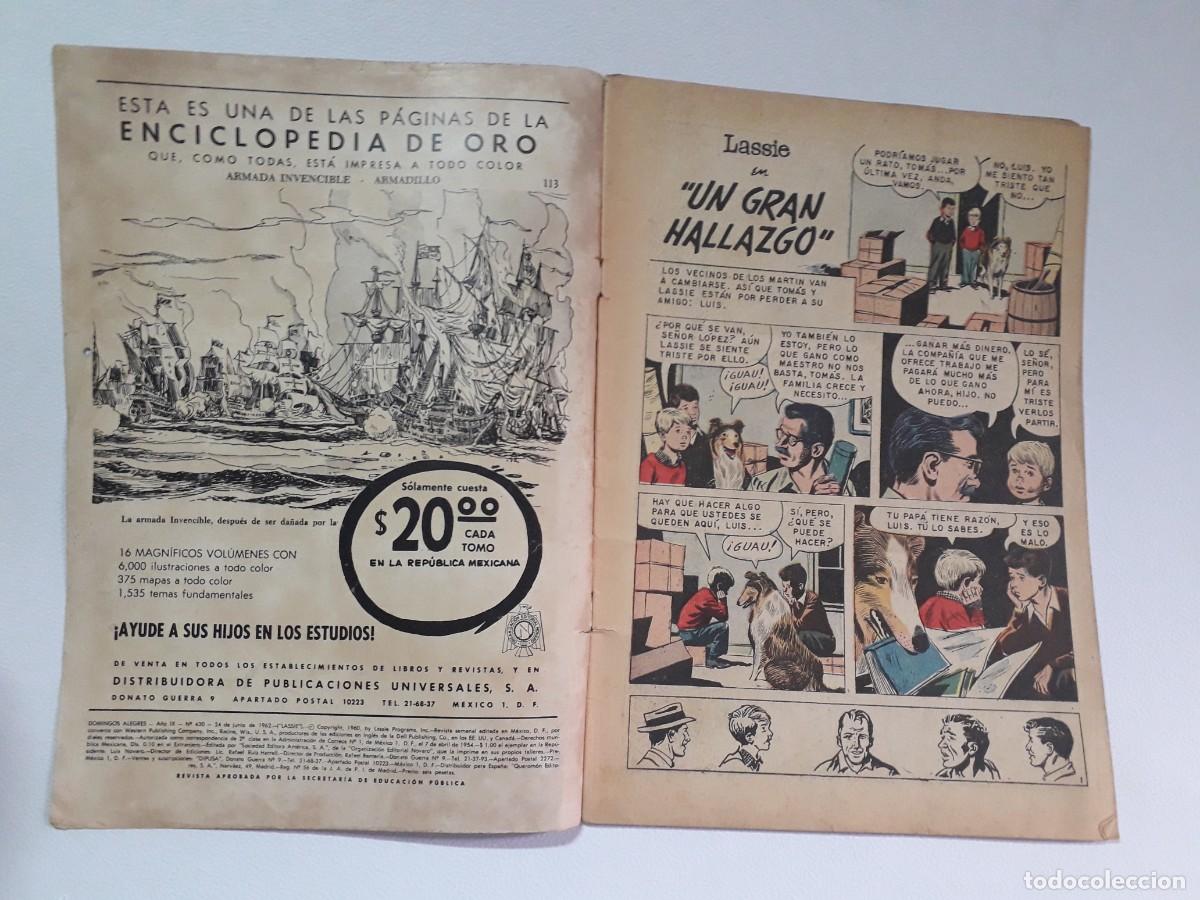 Tebeos: Domingos alegres n&deg; 430 - Lassie! - original editorial Novaro - Foto 2