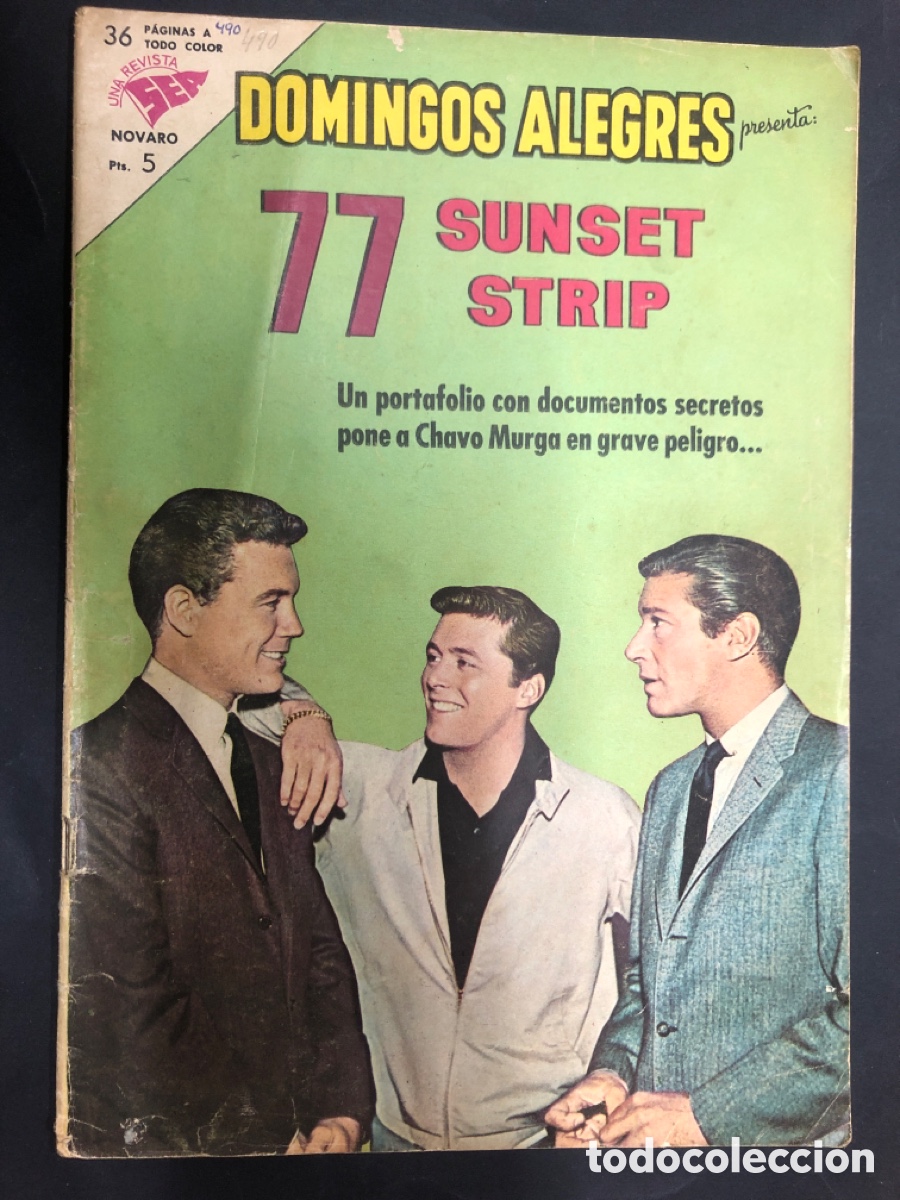 Tebeos: COMIC DOMINGOS ALEGRES N&ordm; 490 EDITORIAL NOVARO 77 SUNSET STRIP - Foto 1