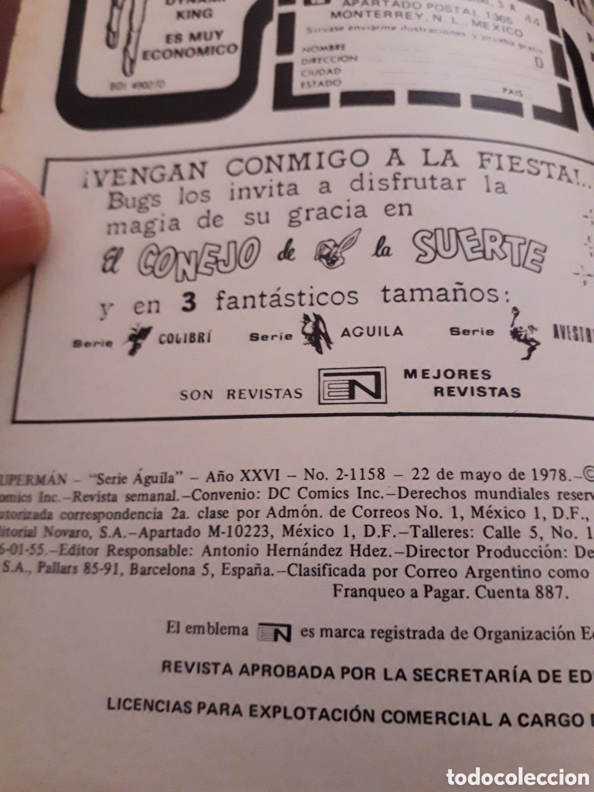 Tebeos: SUPERMAN NOVARO N&Uacute;MERO 1158 - Foto 2