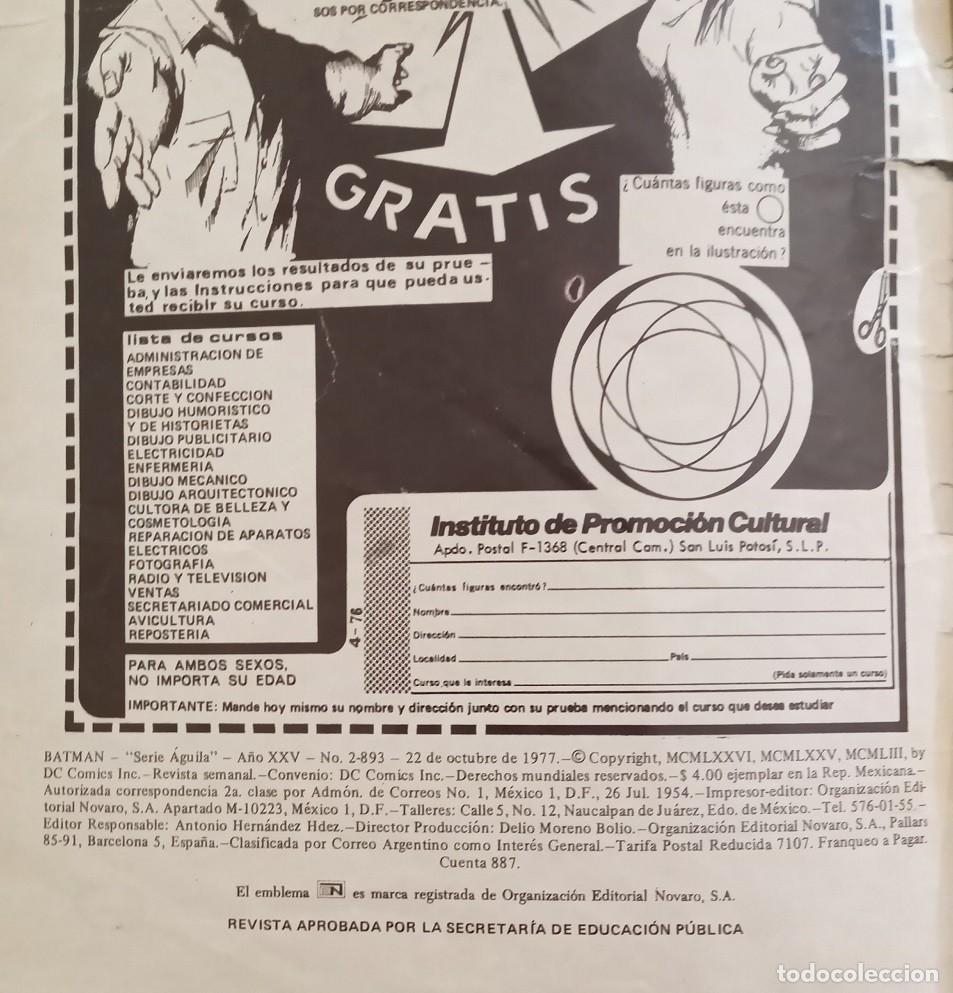 Tebeos: Batman 2-893 (1977 Novaro) Batman 276 - Foto 5