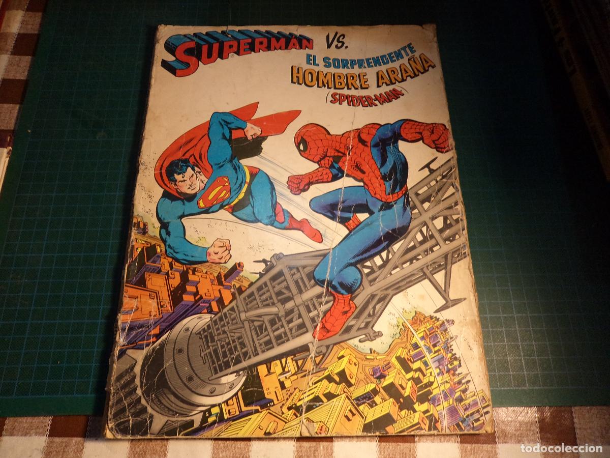 Tebeos: Superman vs el sorprendente hombre ara&ntilde;a (Spiderman). Novaro. Castigado