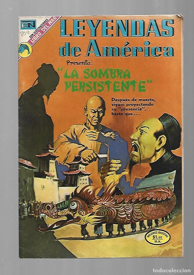 Tebeos: Leyendas de Am&eacute;rica, 209: la sombra persistente, 1973, Novaro, muy buen estado