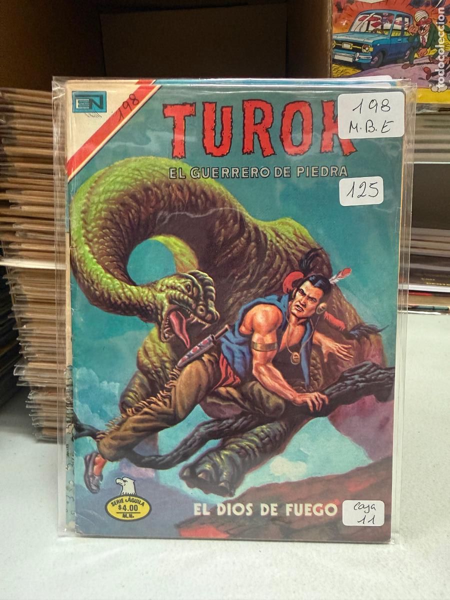 Tebeos: TUROK EL GUERRERO DE PIEDRA EDITORIAL NOVARO SERIE AGUILA NUMERO 198