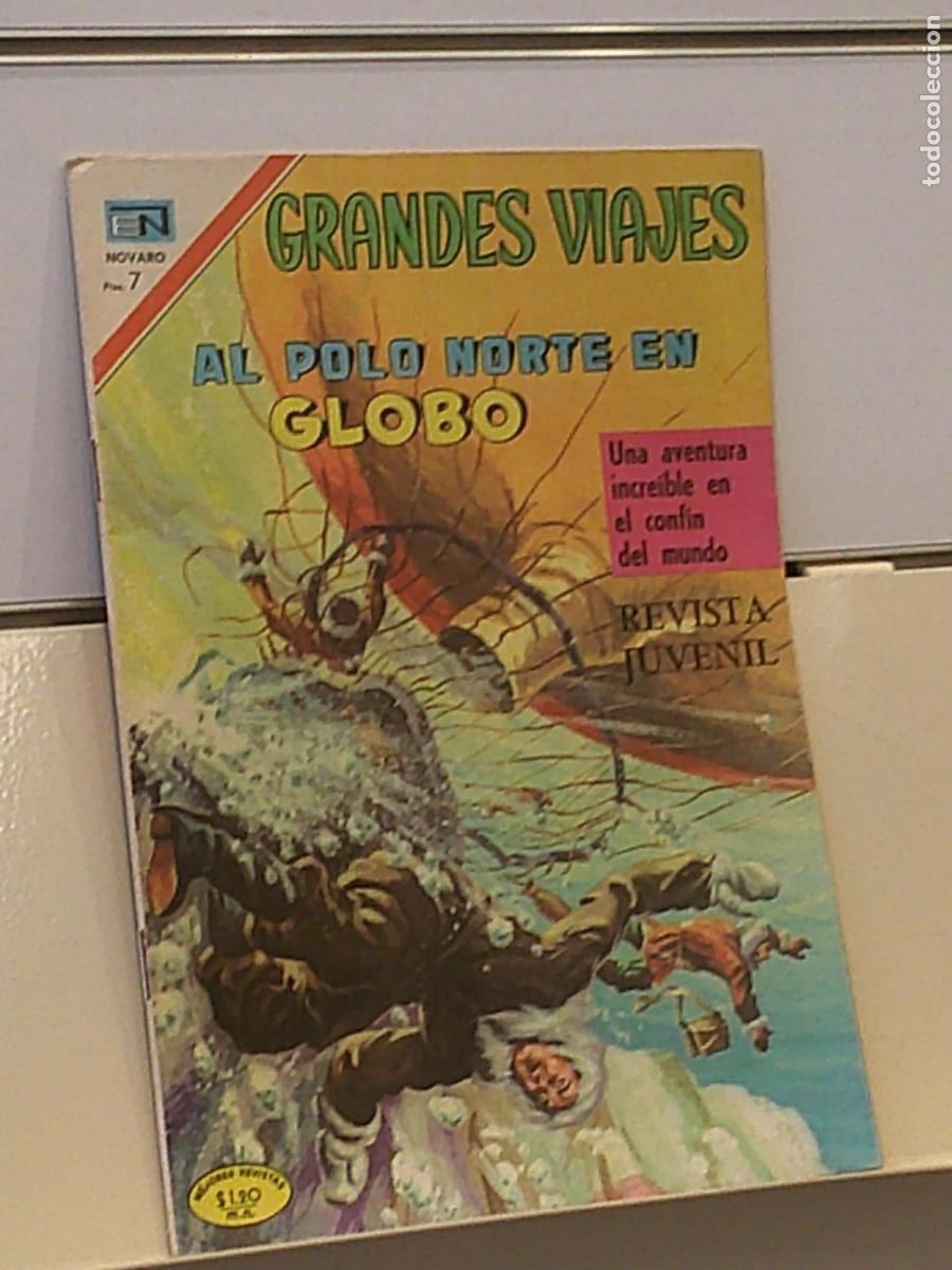 Tebeos: GRANDES VIAJES A&Ntilde;O VIII N&ordm; 90 AL POLO NORTE EN GLOBO - NOVARO 1970