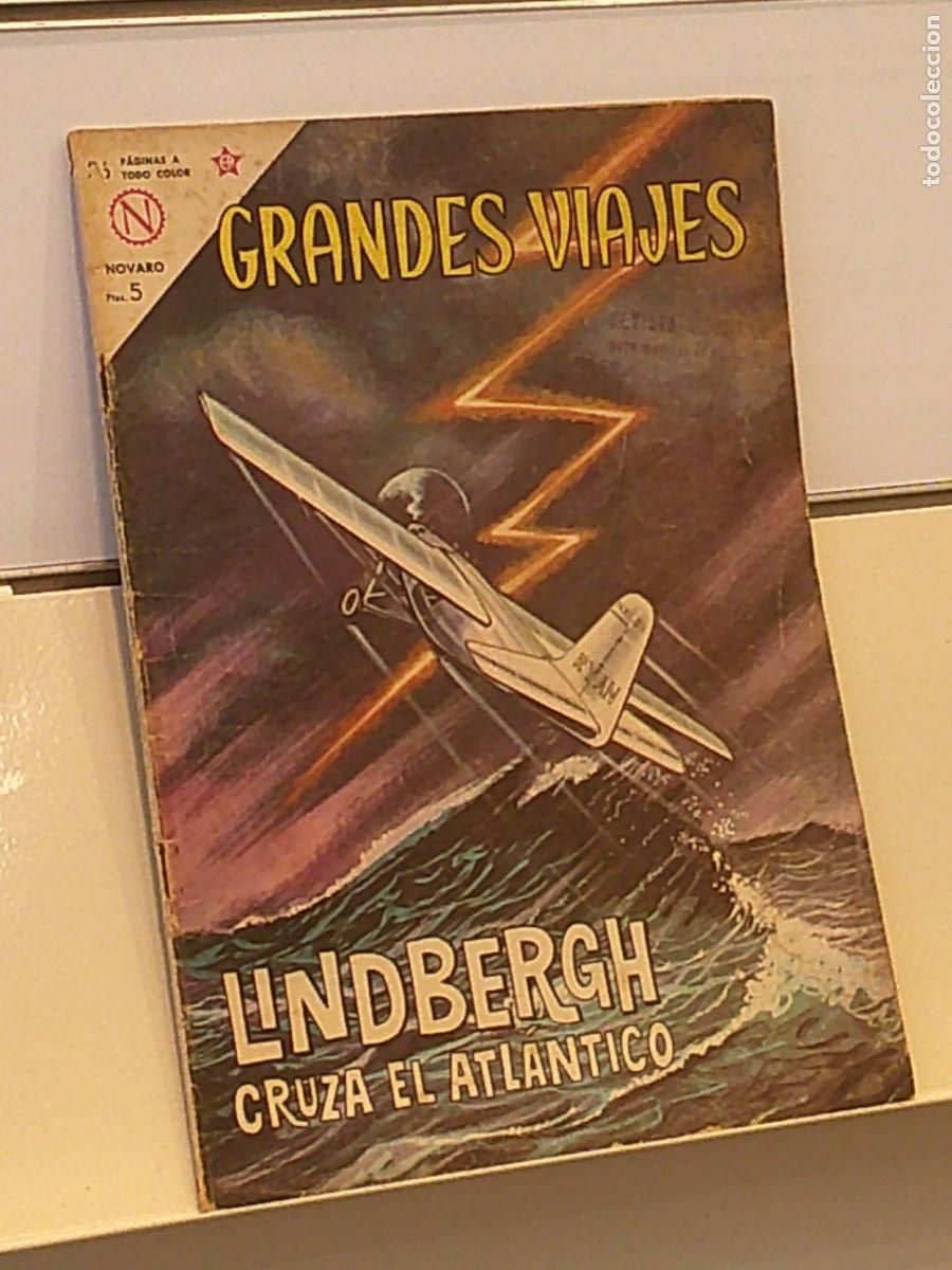 Tebeos: GRANDES VIAJES A&Ntilde;O II N&ordm; 13 LINDBERGH CRUZA EL ATLANTICO - NOVARO 1964