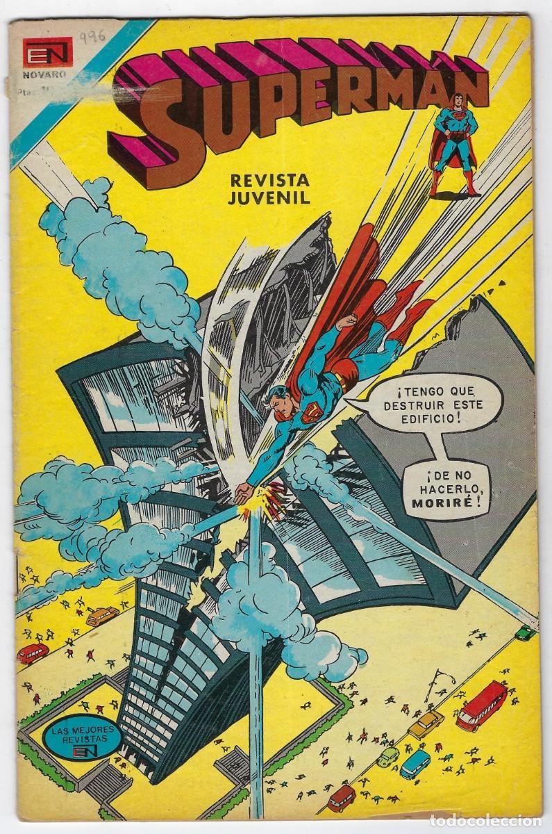 Tebeos: SUPERM&Aacute;N - A&Ntilde;O XXIII, N&ordm; 996, ENERO 18 DE 1975 *** NOVARO M&Eacute;XICO - EDICIONES RECREATIVAS ***