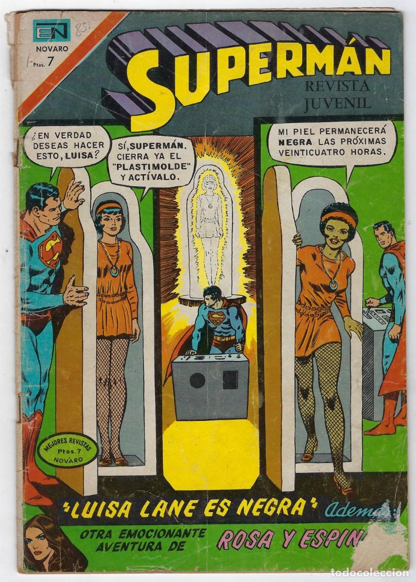 Tebeos: SUPERMAN - A&Ntilde;O XX, N&ordm; 851, MARZO 15 DE 1972 *** NOVARO M&Eacute;XICO - EDICIONES RECREATIVAS ***