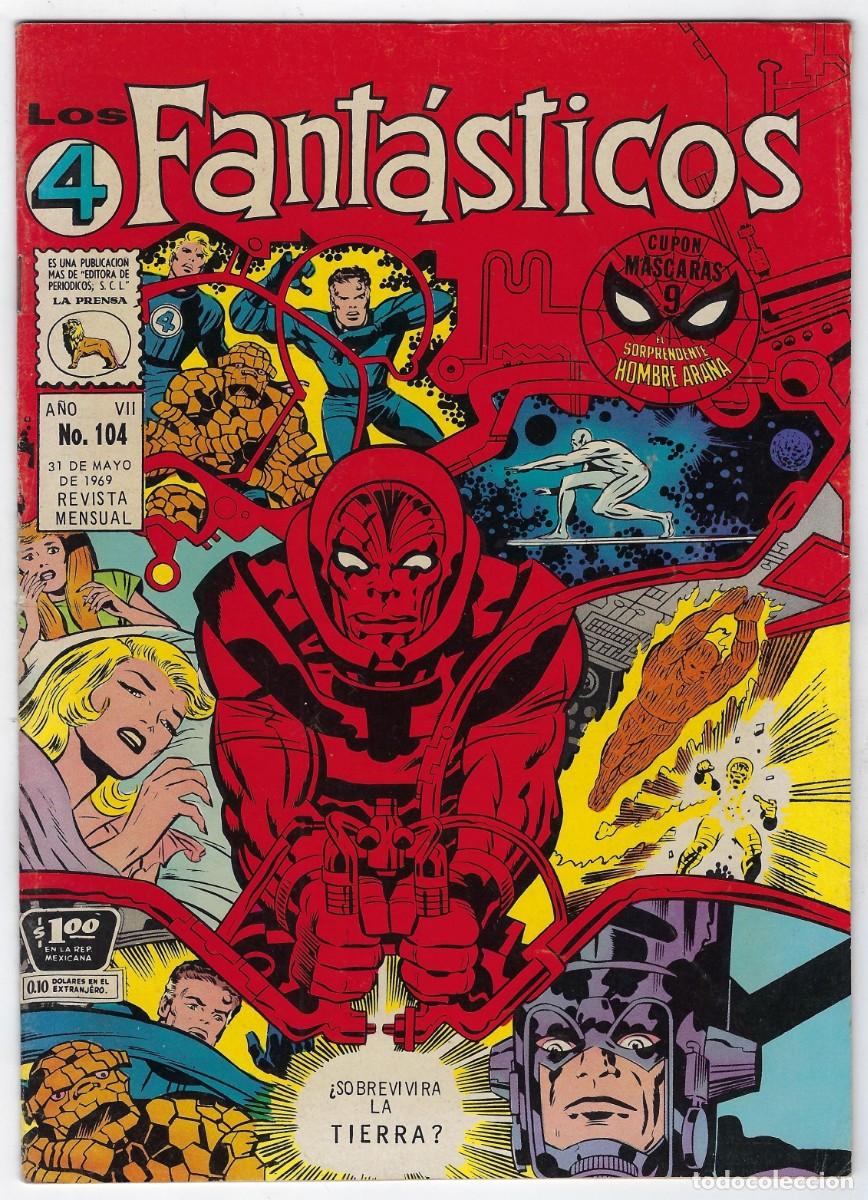 Tebeos: LOS 4 FANT&Aacute;STICOS - N&ordm; 104 - MAYO 31 DE 1969 *** EDITORIAL LA PRENSA M&Eacute;XICO ***