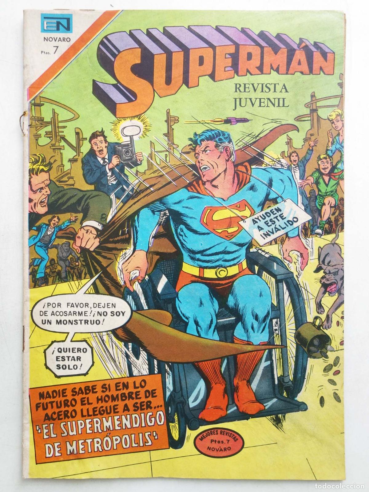 Tebeos: SUPERMAN NOVARO 855. EL SUPERMENDIGO DE METR&Oacute;POLIS (Curt Swan/Geoff Brown) Novaro, 1972