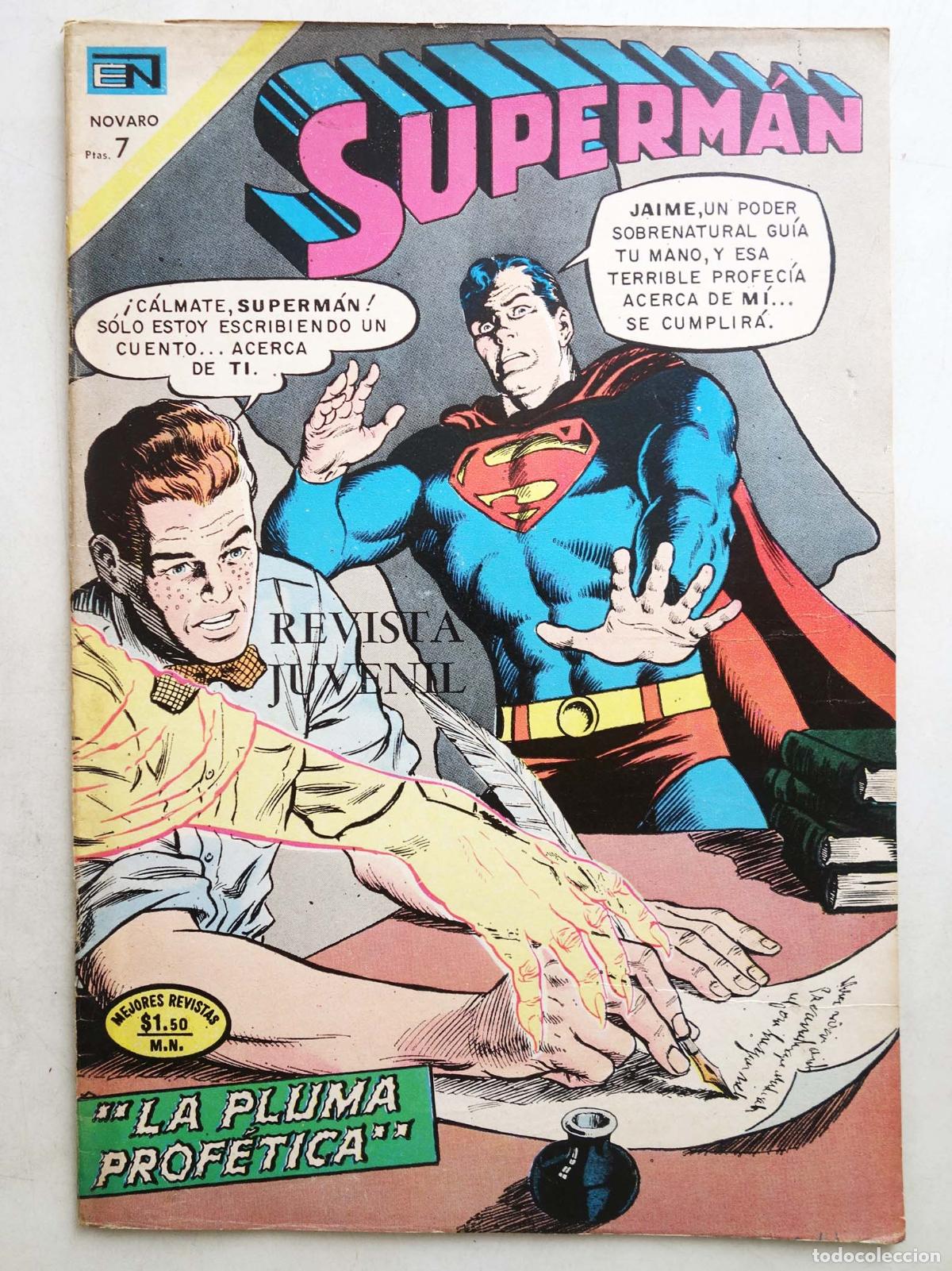 Tebeos: SUPERMAN NOVARO 845. LA PLUMA PROF&Eacute;TICA. Novaro, 1972