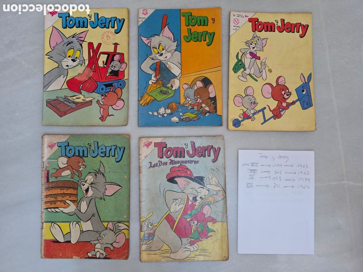 Tebeos: TOM Y JERRY. NOVARO. 5 EJEMPLARES A&Ntilde;OS 60.