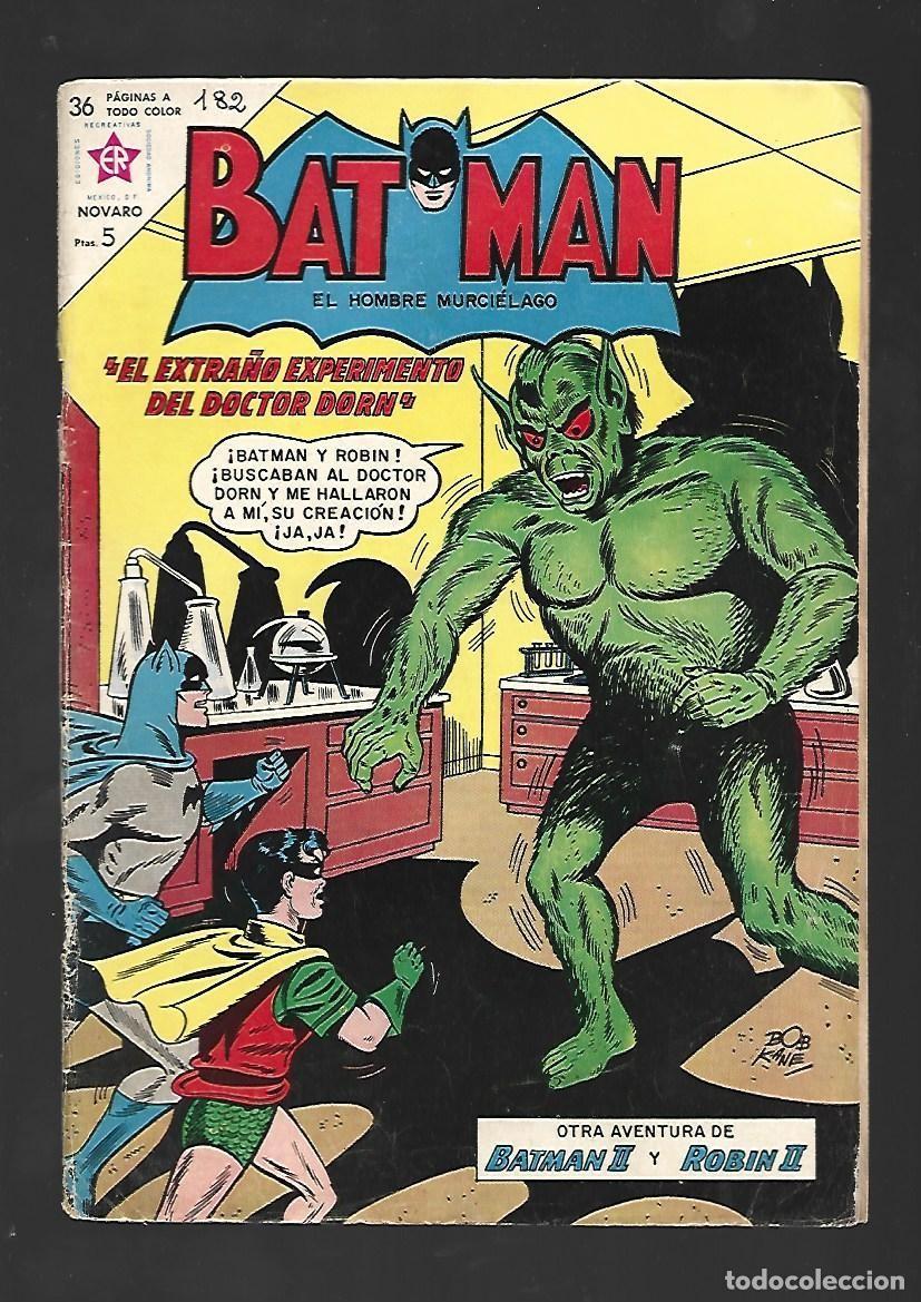 Tebeos: Batman, 182: el extra&ntilde;o experimento del doctor Dorn, 1963, Novaro, buen estado
