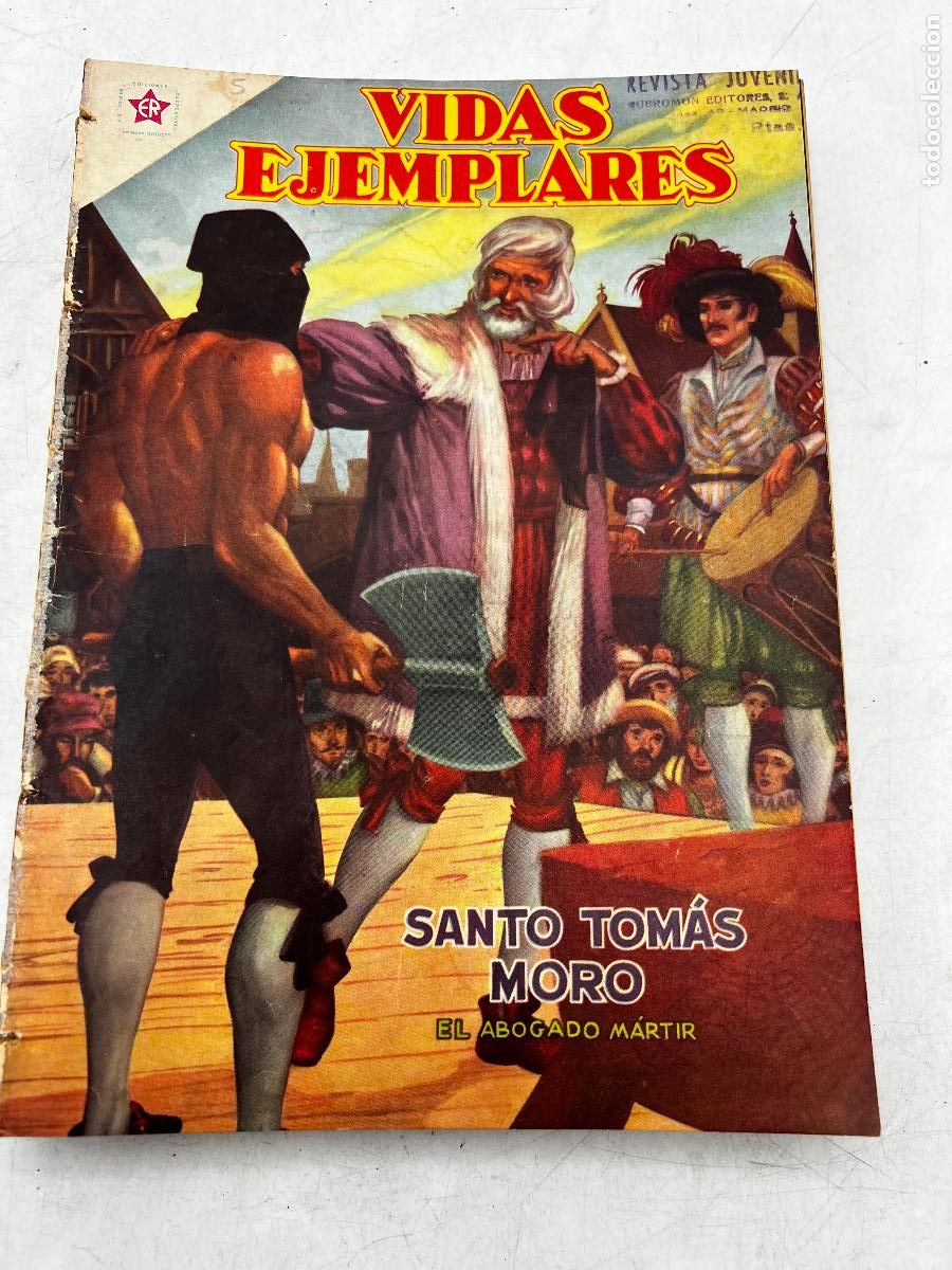 Tebeos: VIDAS EJEMPLARES. SANTO TOMAS MORO. EL ABOGADO MARTIR. EDITORIAL NOVARO.