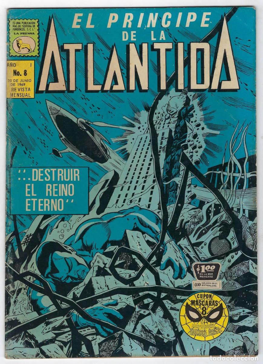 Tebeos: EL PR&Iacute;NCIPE DE LA ATL&Aacute;NTIDA - N&ordm; 8 - JUNIO 30 DE 1969 *** EDITORIAL LA PRENSA M&Eacute;XICO ***