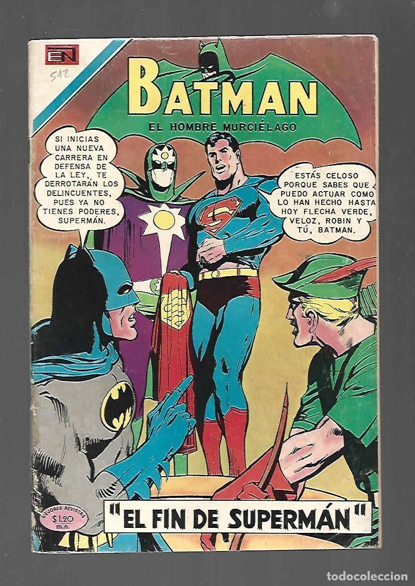 Tebeos: Batman, 512: el fin de Superman, 1970, Novaro, buen estado