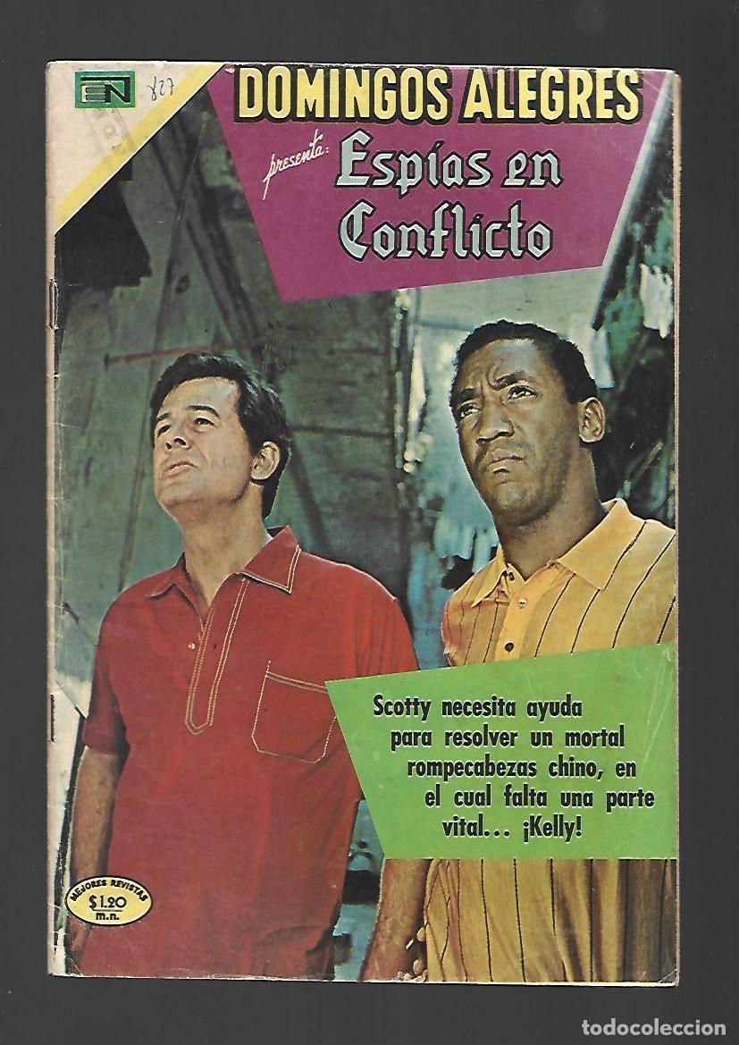Tebeos: Domingos alegres, 827: esp&iacute;as en conflicto, 1970, Novaro, muy buen estado