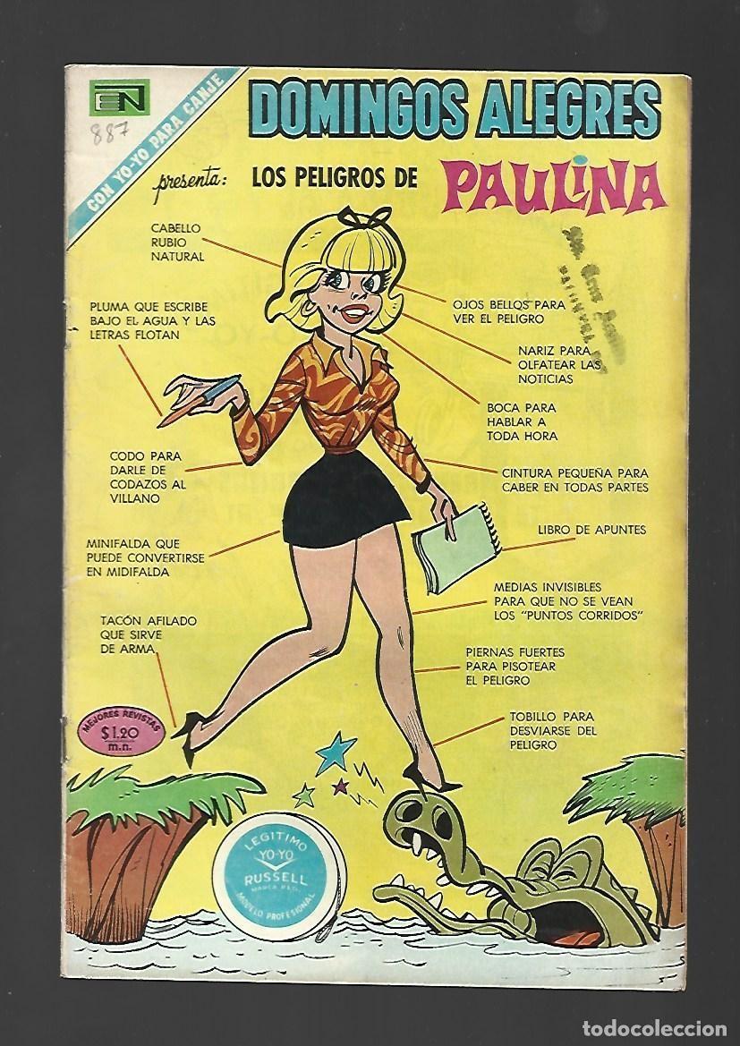 Tebeos: Domingos alegres, 887: los peligros de Paulina, 1971, Novaro, muy buen estado