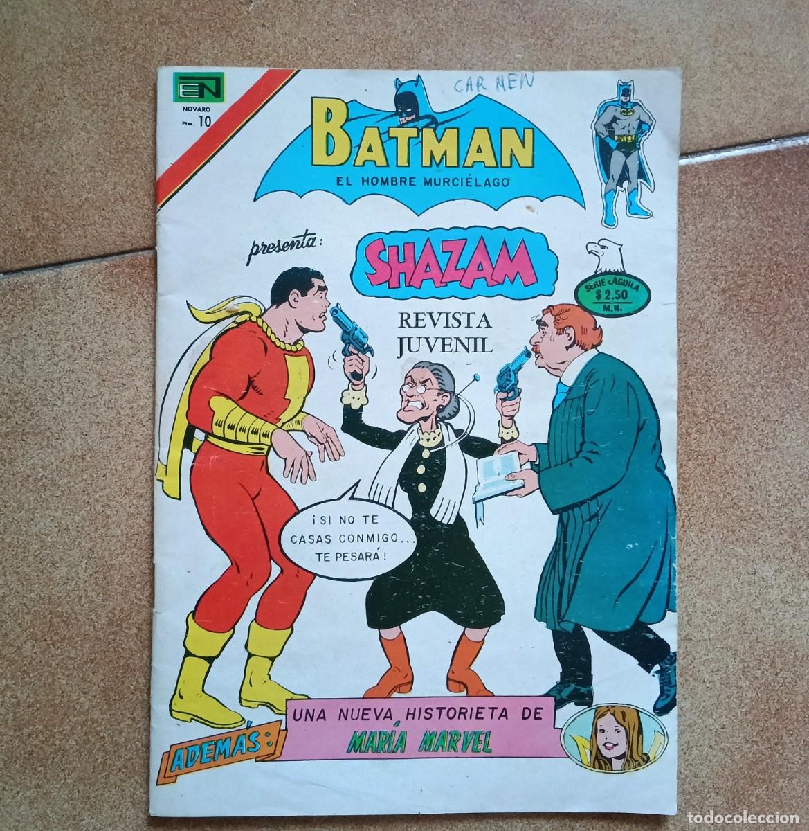 Tebeos: Batman, el hombre murci&eacute;lago. Shazam. Serie Aguila. Novaro. N&deg; 797. 1975