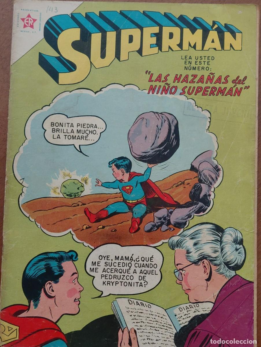 Tebeos: SUPERMAN. E.R. n&uacute;m. 143 ORIGINAL (EDITORIAL NOVARO. M&Eacute;XICO - 1958) 18x25,5