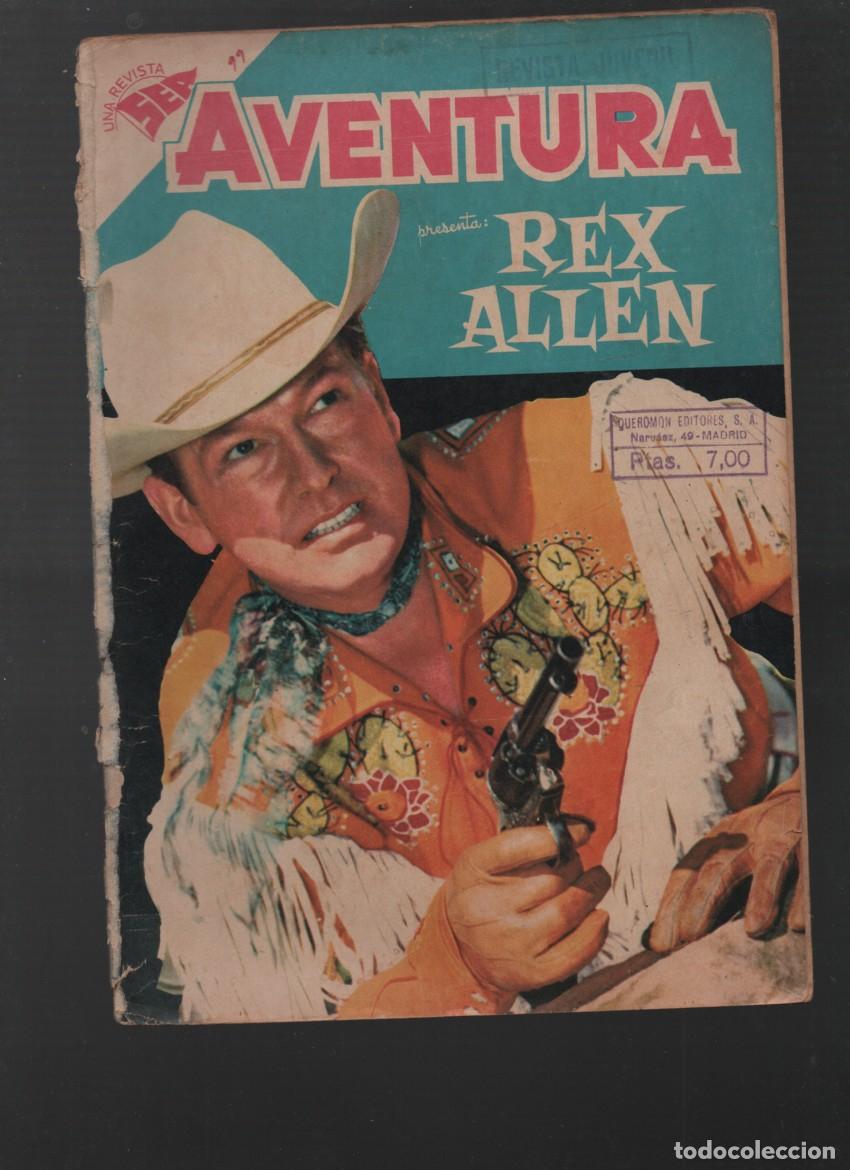 Tebeos: AVENTURA, N.&ordm; 99. A&Ntilde;O VI. REX ALLEN. REVISTA SEA. EDITORIAL NOVARO. ENERO 1959