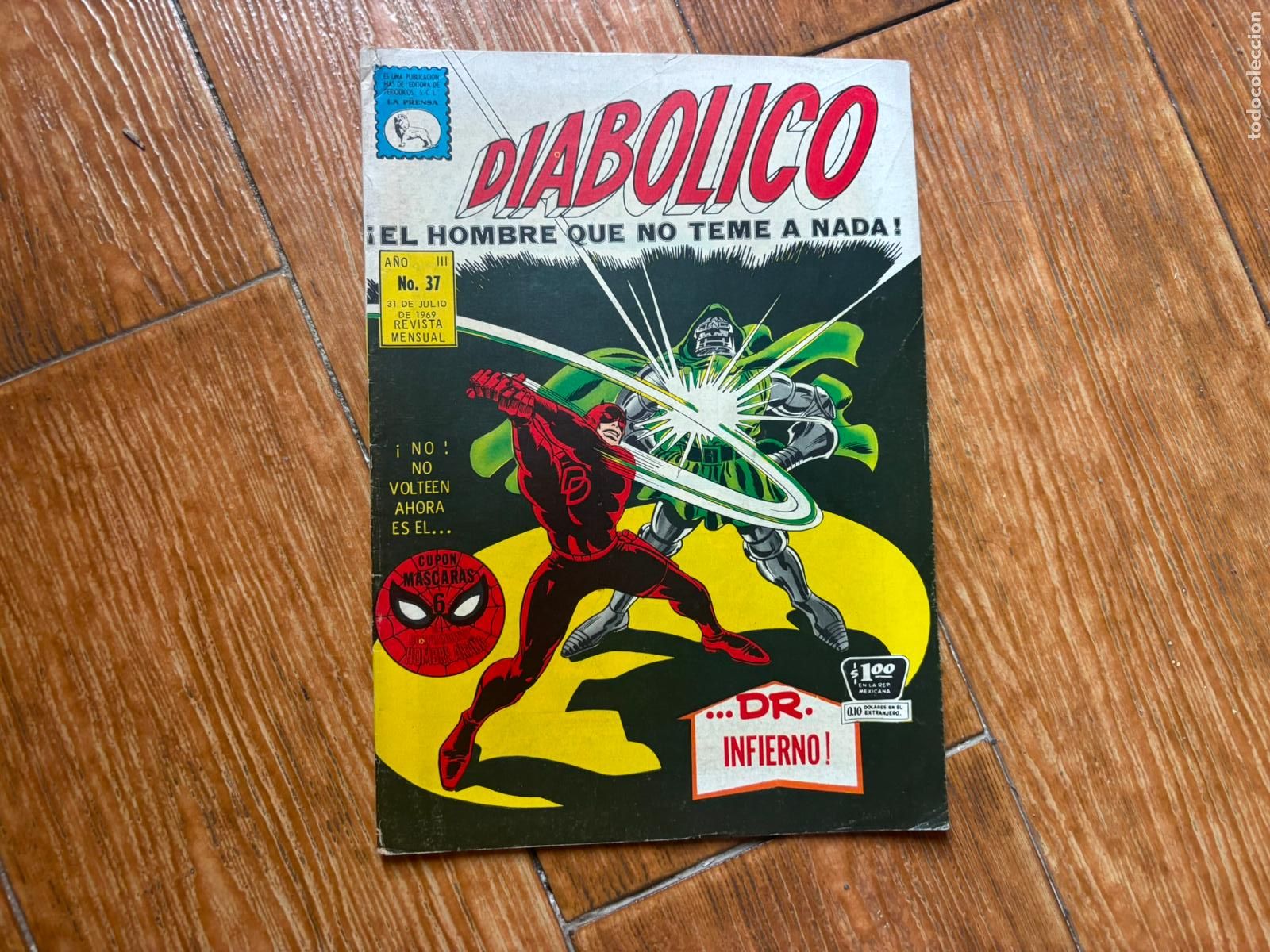 Tebeos: DIAB&Oacute;LICO MARVEL ( DAREDEVIL DAN DEFENSOR ) N&ordm; 37 - JULIO 31 DE 1969 EDITORA LA PRENSA M&Eacute;XICO