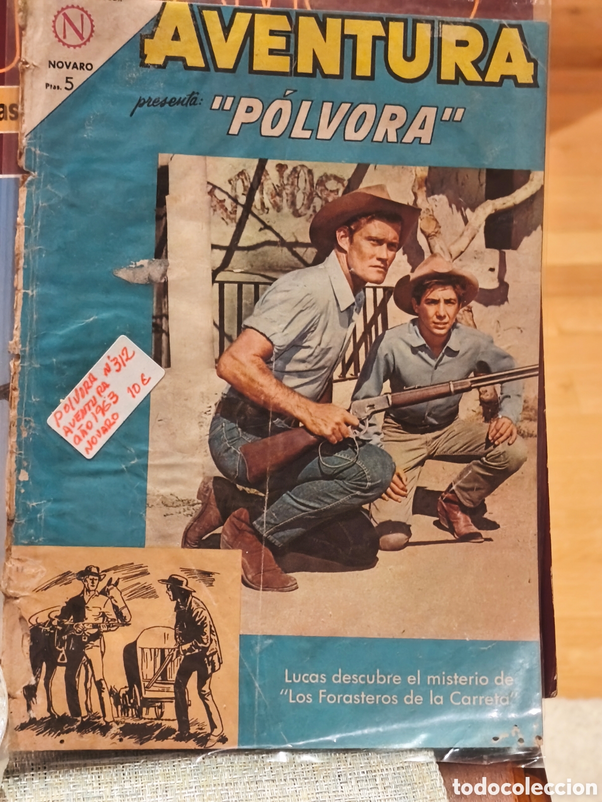 Tebeos: Tebeo novaro aventura ,p&oacute;lvora estuvo encuadernado escaso conservaci&oacute;n no5mal de su uso tiene 60 a&ntilde;o