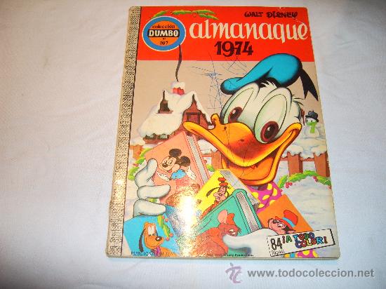 Tebeos: DUMBO N&ordm; 107. ALMANAQUE 1974. WALT DISNEY - Foto 1