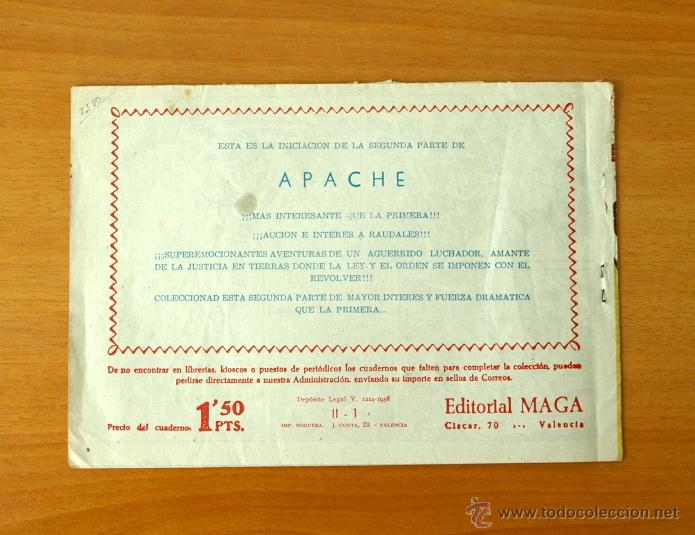 Tebeos: Apache - N&ordm; 1, 2&ordf; Parte, Preludio de guerra - Editorial Maga 1957 - Foto 5