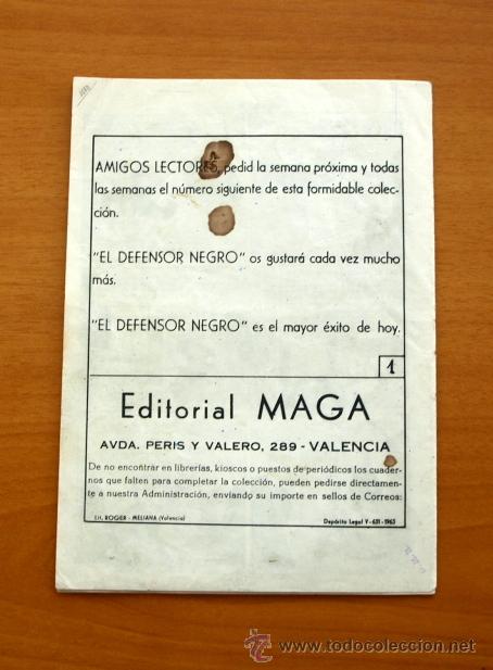 Tebeos: El defensor negro - N&ordm; 1 Ringo Rowant - Editorial Maga 1963 - Foto 5