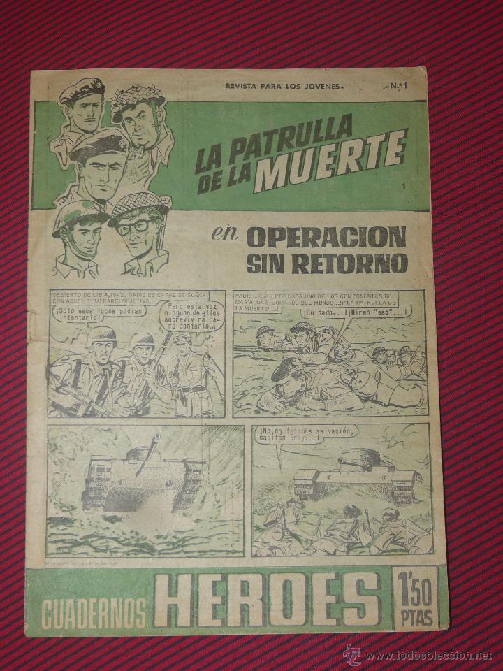 Tebeos: TEBEOS-COMICS GOYO - CUADERNOS HEROES - Nº 1 - LA PATRULLA DE LA MUERTE - 1964 **BB99 - Foto 1 - 40664739