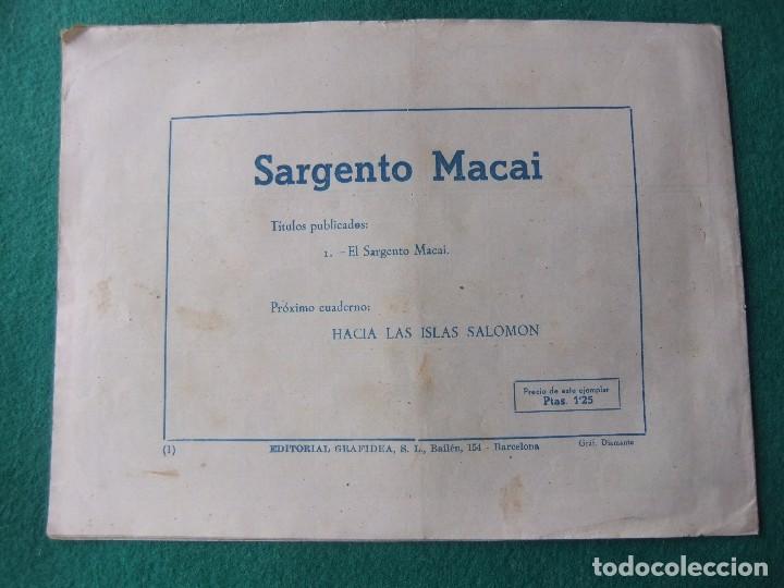 Tebeos: EL SARGENTO MACAI N&ordm; 1 EDITORIAL GRAFIDEA 1952 - Foto 2