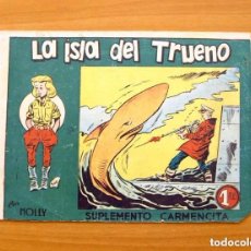 Tebeos: MOLLY Nº 1 - LA ISLA DEL TRUENO - SUPLEMENTO CARMENCITA - EDITORIAL A. GENIES 1949. Lote 87344444