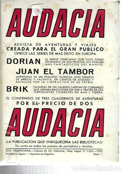Tebeos: audacia n&ordm; 1 de editorial valenciana, original - Foto 2