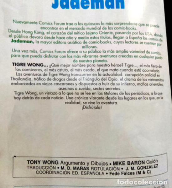 Tebeos: TIGRE WONG. N&deg; 1..JADEMAN COMICS..FORUM. - Foto 2