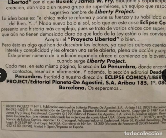 Tebeos: LIBERTY PROYECT. N&ordm;1.. C&Oacute;MICS FORUM - Foto 2