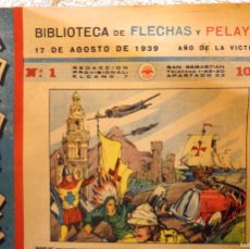 Tebeos: DOC-52. MARAVILLAS. BIBLIOTECA DE FLECHAS Y PELAYOS. Nº1. 17 AGOSTO 1939. AÑO DE LA VICTORIA.