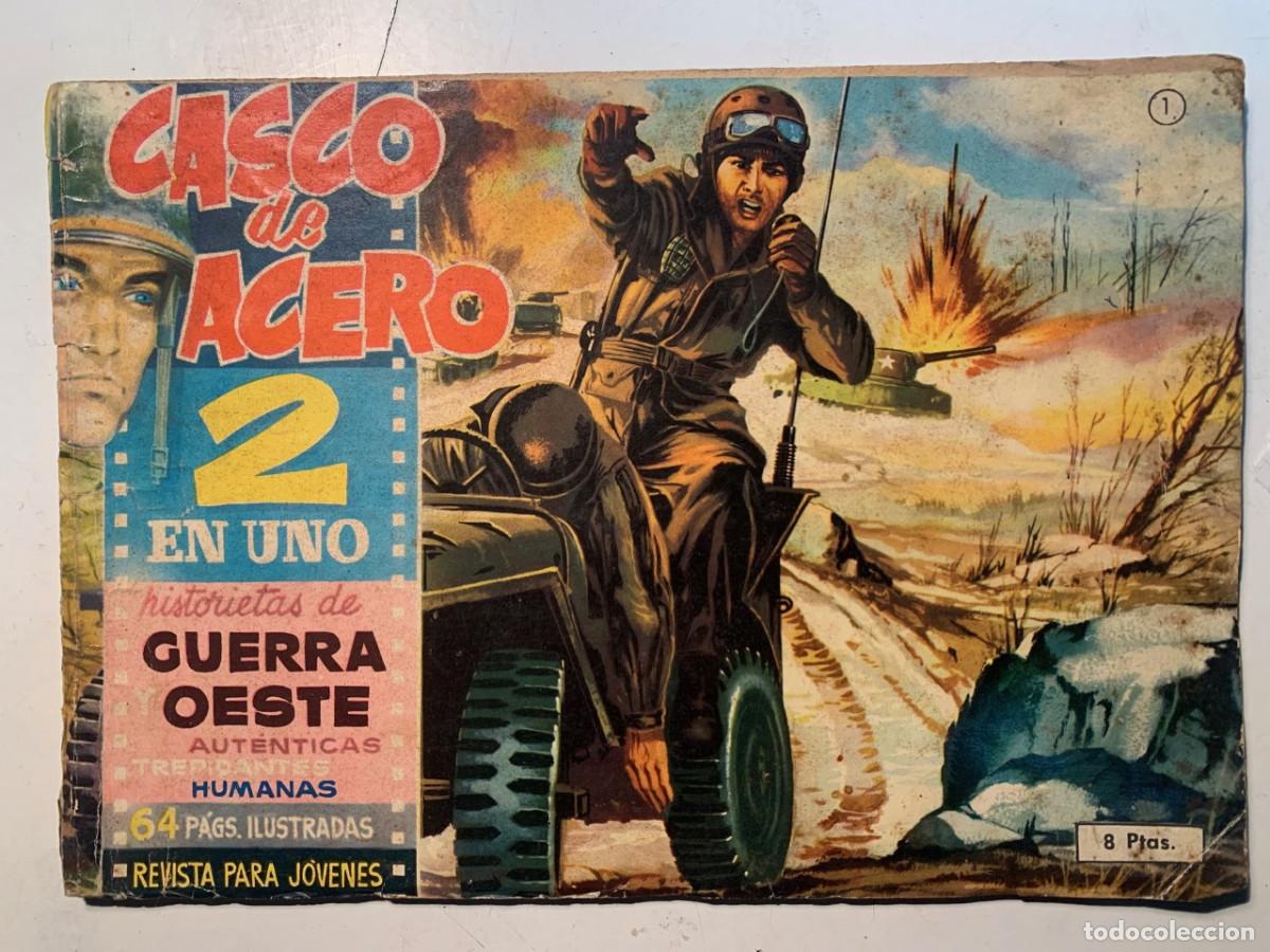 Tebeos: Casco de acero, numero 1. Ediciones Manhattan a&ntilde;o 1961 - Foto 1